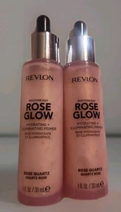 2 PACK Revlon Rose Glow Hydrating + Illuminating Primer 1 oz each -Rose Quartz - Picture 1 of 2