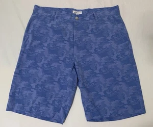 Pantalones Cortos Peter Millar Para Hombre 34 Azul Camuflaje Corona Deporte Shackleford Performance Chino - Imagen 1 de 6