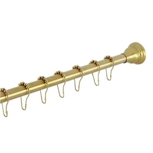 60 in. to 72 in. Stainless Steel Adjustable Shower Curtain Rod in Brushed Brass - Picture 1 of 1