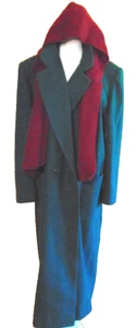 VINTAGE BRAETAN DAMEN WOLLMANTEL GRÜN ZWEIREIHIGER MANTEL LANG PEACOAT ~ 14/16 - Bild 1 von 12