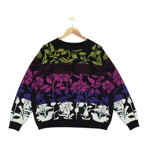 Desigual Floral Jumper Womens Size 2XL Multicoloured Knit Pullover Bold - Picture 1 of 15