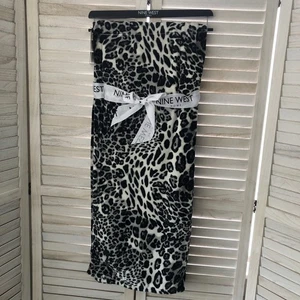 Neu Nine West Home Atemberaubender Premium Weiß Schwarz Grau Gepard Leopard Überwurf - Bild 1 von 7