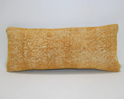 Vintage Rug Design Pillow Case Turkish Kilim Cover Decorative Wool Cushion - Image 1 of 4