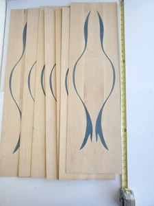 NICE Lot 8 handmade Inlay Marquetry Veneer Boards, Cabinet Door, Project wood - Bild 1 von 11