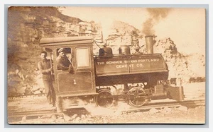 PORTLAND CEMENT CO. Railroad Locomotive engine BONNER BRAND RPPC - Picture 1 of 2