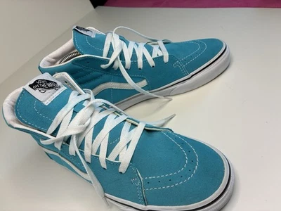 Zapatillas altas juveniles AQUA 6.5 Vans Sk8 azul gamuza lona zapatos informales unisex Foto 1 de 4