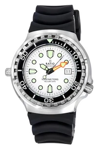 Reloj para hombre RATIO FreeDiver helio seguro esfera blanca 1038EF102V-WHT 1000M - Imagen 1 de 4