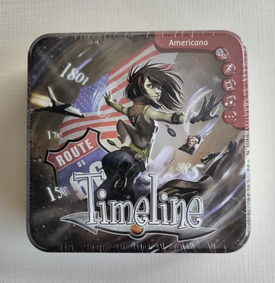 Timeline Frederic Henry Americana Trivia Card Game by Asmodee 110 Cards Tin Box - Image 1 of 4