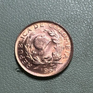 Colombia 5 Centavos 1967 Copper Clad Steel KM#206a BU Red Rd - Picture 1 of 8