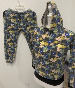 Nordstrom Cristina Martinez Kids Girls Sz 8-10 M Floral 2 Pc Hoodie Sweatsuit - Picture 1 of 19