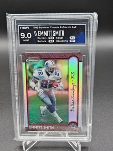1999 BOWMAN CHROME REFRACTOR #40 EMMITT SMITH HGA 9 MINT - Picture 1 of 2