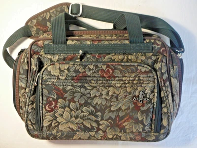 Atlantic VTG CarryOn Luggage Poppins Style Floral Tapestry 80's Case Travel Bag - Image 1 of 4