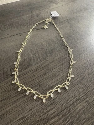Kendra Scott Lindy Collar Cadena Cristal Oro 16.5" Con Extensor 3" Nuevo Con Etiqueta Foto 1 de 4