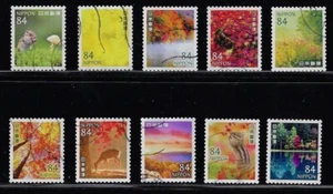 Japón 2023 Saludos de Otoño 84Y Juego Completo Usado de 10 Estampillas Sc# 4685 a-j - Imagen 1 de 1