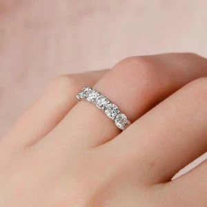 1.20Ct Full Eternity Moissanite Band Ring for Women 925 Silver VVS VS EF Size 7 - Picture 1 of 4
