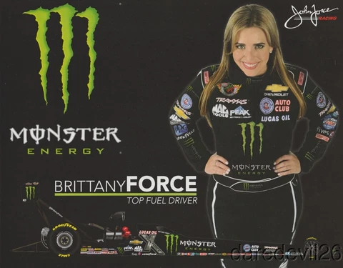 2015 Brittany Force Monster "1st issued" Top Fuel NHRA postcard Cover