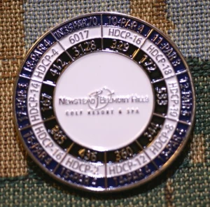 Newstead Belmont Hills 1" Ni-Silver Plate Golf Ball Marker on 1¾" Scorecard Coin - Picture 1 of 2