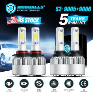 Combo 9005 9006 LED Hi/Low Bulbs Headlight Kit for Jeep Grand Cherokee 2003-2010 - Picture 1 of 12
