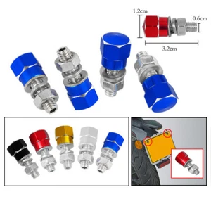 4Pcs 6mm Aluminum Alloy License Plate Frame Screw Nut  Fastener Bolts Motorcycle - Imagen 1 de 9