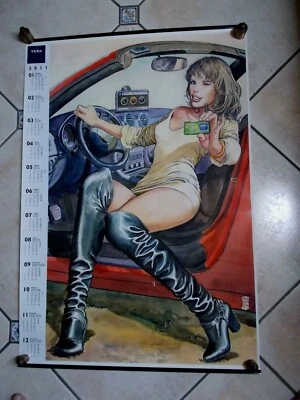 Milo Manara : Rare Calendrier T.e.x.a.  2011 : " En Voiture " - Photo 1/4
