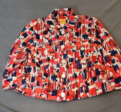 Red White & Blue Jacket Vtg American Flag Patriotic Patriot Sz 10 Ruby Rd Blazer - Image 1 of 4