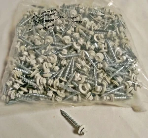 #10 x 1-1/2" weiße Stange Scheunenschrauben WoodBinder Kwikseal Metall Piercing Sechskant 250 - Bild 1 von 5