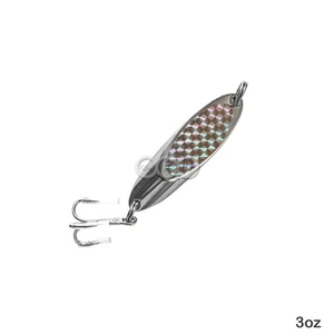 1pc 3oz Fishing Kast Spoons w/ a treble hook Chrome Metal Lures Silver Trolling - Picture 1 of 3