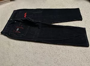 JOHNNY BLAZE black CORDUROY Pants (34W x 30L) Jean Cotton Men's Baggy Wide Leg - Picture 1 of 23