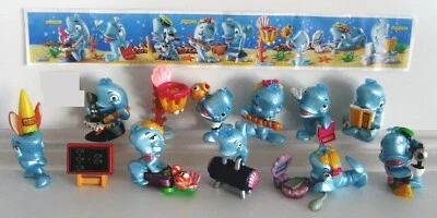 KINDER FERRERO SORPRESINE SERIE COMPLETA BALENOTTI +CARTINA CAKE TOPPERS TOP RAR