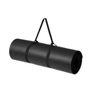 AMAZON BASICS 1/2" THICK EXERCISE YOGA MAT W/ CARRYING STRAP BLACK NEW!!! - Picture 1 of 5