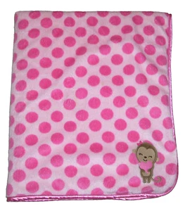 Carters Bambino Mio Scimmia Rosa Pois Coperta Bambino Cuore Sherpa Lovey - Foto 1 di 3