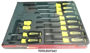 Juego de destornilladores combinados de agarre suave SNAP ON TOOLS EE. UU. SGDX120BHV 12 piezas AMARILLO HI-VIZ+ - Imagen 1 de 9