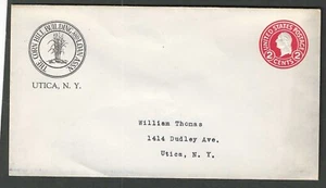 U.S. - Scott's #U429 entire envelope imprinted Corn Hill Building, Utica, NY - Picture 1 of 1