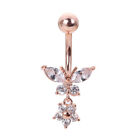 Butterfly Zircon Surgical Steel Navel Piercing Belly Button Rings Body Jewe Y AM