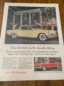 Vintage 1953 Studebaker dramatisches Styling Auto Anzeige - Bild 1 von 1