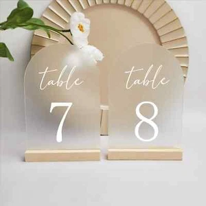 Personalised Acrylic Table Number Sign Wedding Table Numbers Reception Signs - Picture 1 of 7