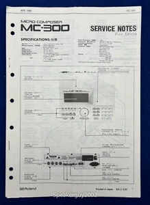 Original Roland Micro Composer Service Notes - Manual / MC-300 - Picture 1 of 1