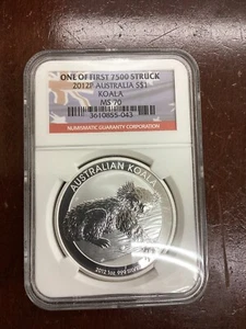 2012P One Of First 7500 Struck Australia S$1 Koala MS 70 NGC Graded - Picture 1 of 2