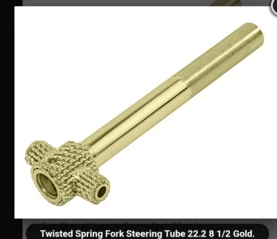 GOLD TWISTED LOWRIDER SPRINGER FORK STEERING TUBE, 8 1/2 " , 22.2 MM - Image 1 of 2