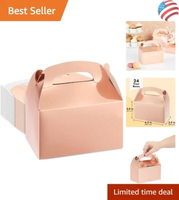 Прочные коробки конфет из розового золота упаковка 24 шт. - идеально подходят для свадеб, душа и дней рождения - Изображение 1 из 4