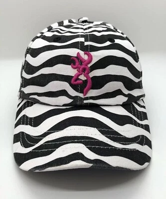 Browning For Her Zebra Cap Hat Women Adjustable Discolored 100% Cotton - Image 1 of 4