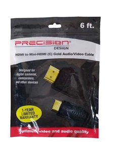 Precision Design HDMI To Mini HDMI C Gold Audio Video Cable For Digital Cameras - Picture 1 of 2