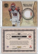 2011 Panini Gold Standard Leaf Rookies Materials Prime /25 AJ Green #4 Rookie RC