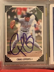 CRAIG LEFFERTS AUTOGRAPHED SIGNED 1991 LEAF CARD PADRES COA - Picture 1 of 1