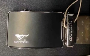Septwolve Men waist belt genuine cow leather Auto lock Buckle black 73821A796-01 - Picture 1 of 1