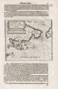 Carte De La Terre De Feu Amérique Du Sud Chili Gravure Gottfried Merian 1631 - Picture 1 of 1