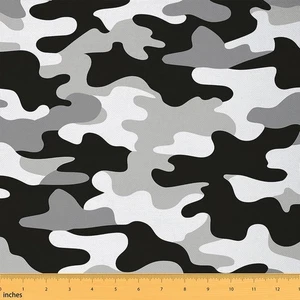 Black White Grey Fabric by The Yard Grey Camouflage DIY Sewing Craft Hobby Fa... - Picture 1 of 7