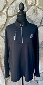 San Antonio Spurs NBA Adidas Jacket Size Medium Black Knit Climalite Excellent - Picture 1 of 5