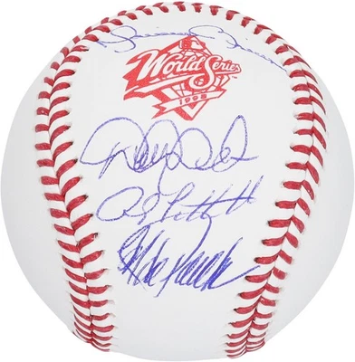 Jeter, Pettitte, Posada, Rivera Yankees Signed 1998 World Series Logo Baseball - Image 1 of 4