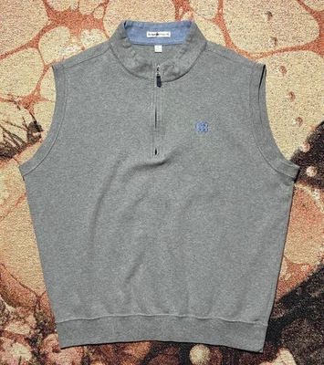 Peter Millar Columbus Country Club Quarter Zip Sweater Vest Grey Large Golf - Image 1 of 4
